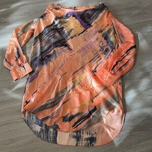 Elizabeth & James multicolored 100% silk summer tunic size small